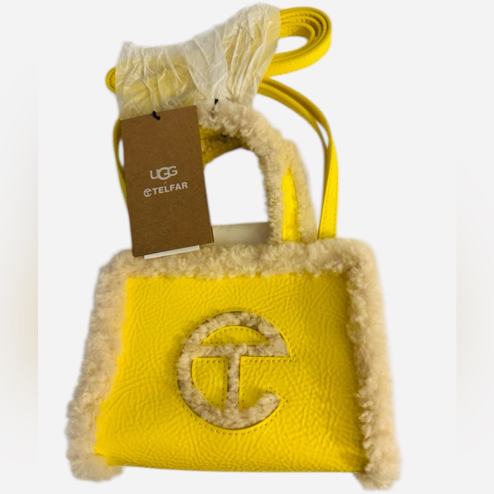 LIMITED EDITION Telfar+Ugg Yellow Leather/ Shearling SHOULDER BAG
